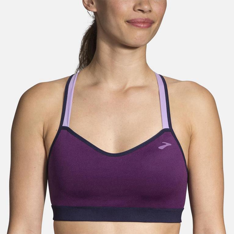 Brooks UPRISE CROSSBACK Running Bra Womens Sale - Purple (LAP521847)